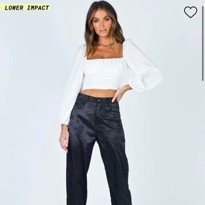 NWT Princess Polly Ariah Long Sleeve Top White Retail $48